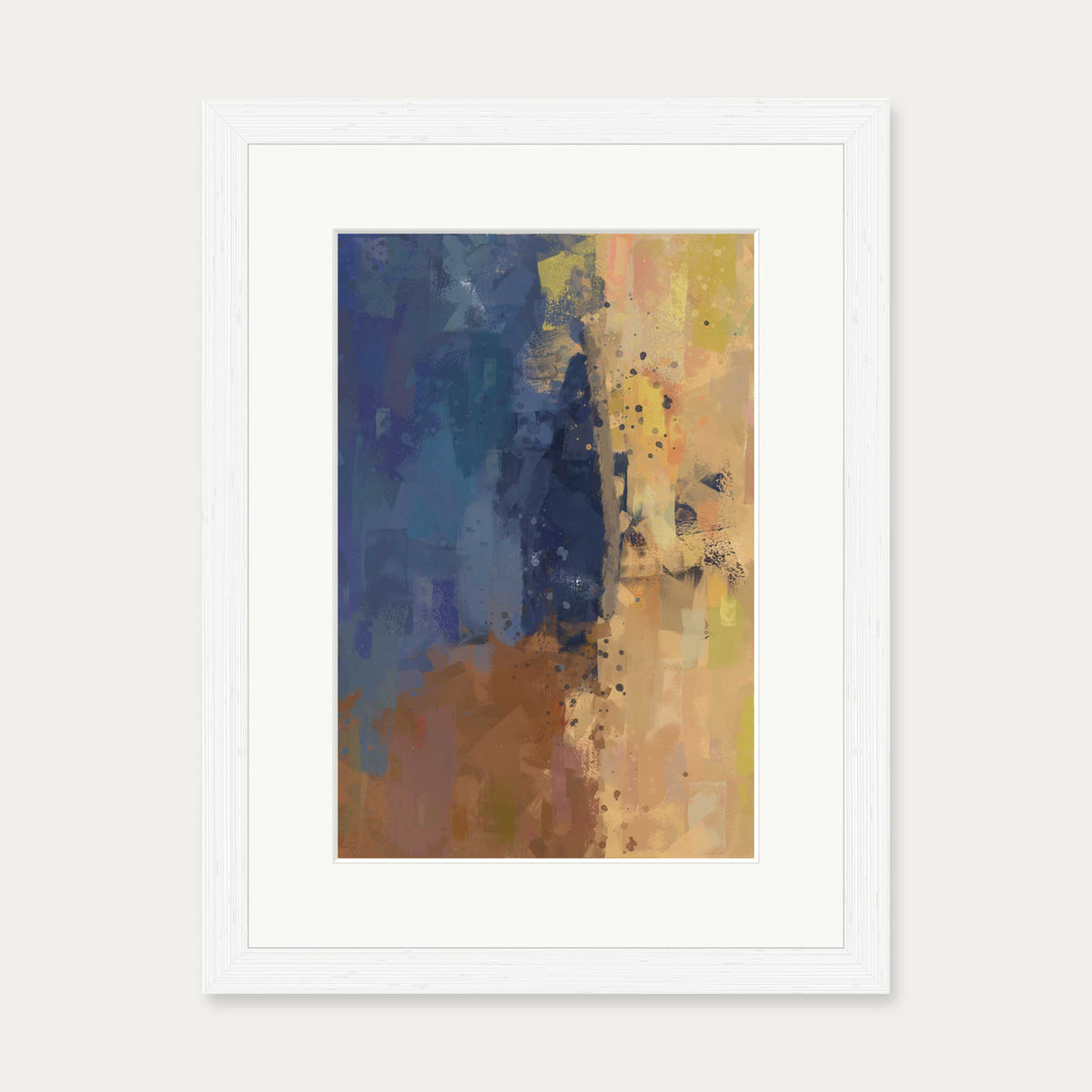 Desert Sands Abstract Art Print — 30 x 40 cm — White Frame
