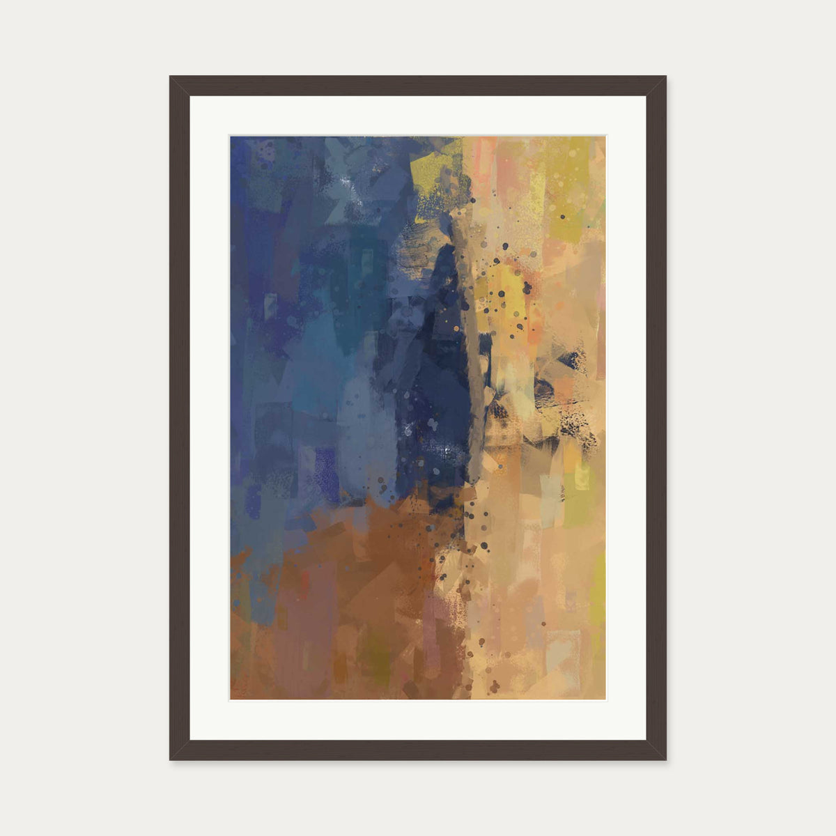 Desert Sands Abstract Art Print — 50 x 70 cm — Brown Frame