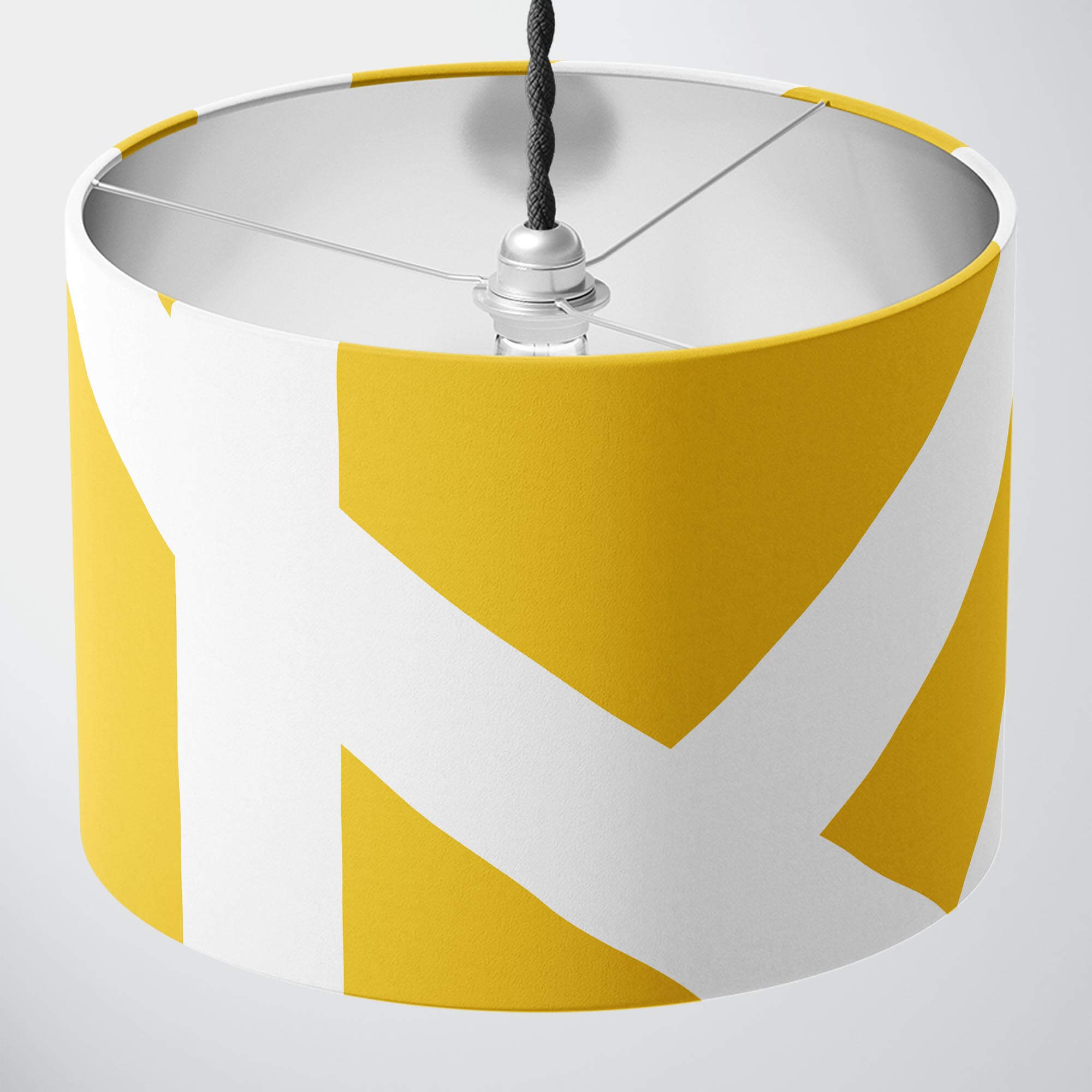 30cm Drum Lampshade | Geometric Yellow