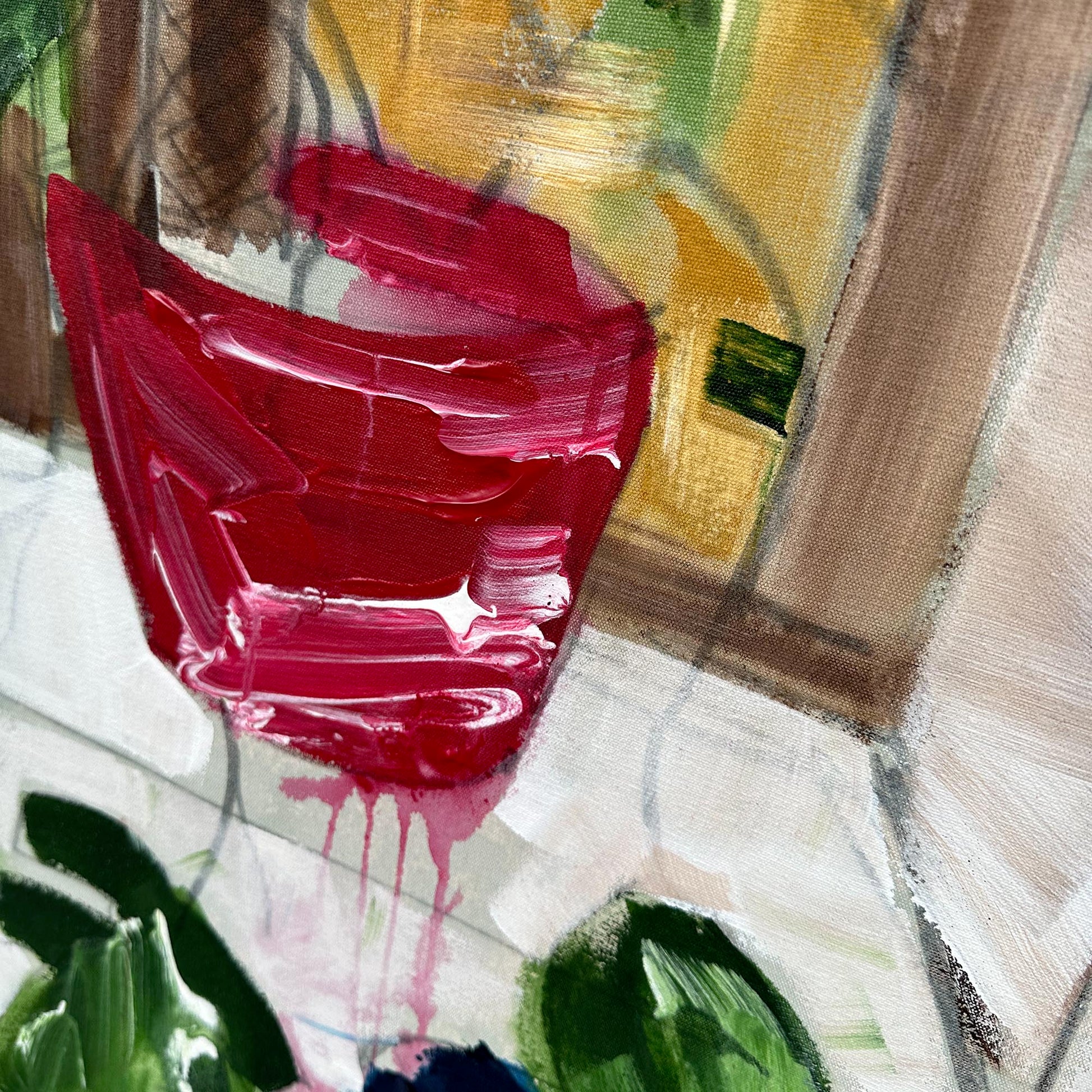 Abstract Botanical Study - Original Painting-Abstract House