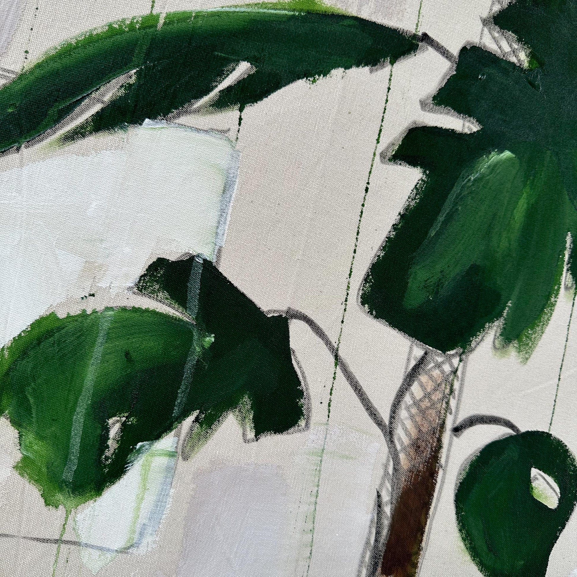 Monstera Study With Lamp - Original Painting-Abstract House