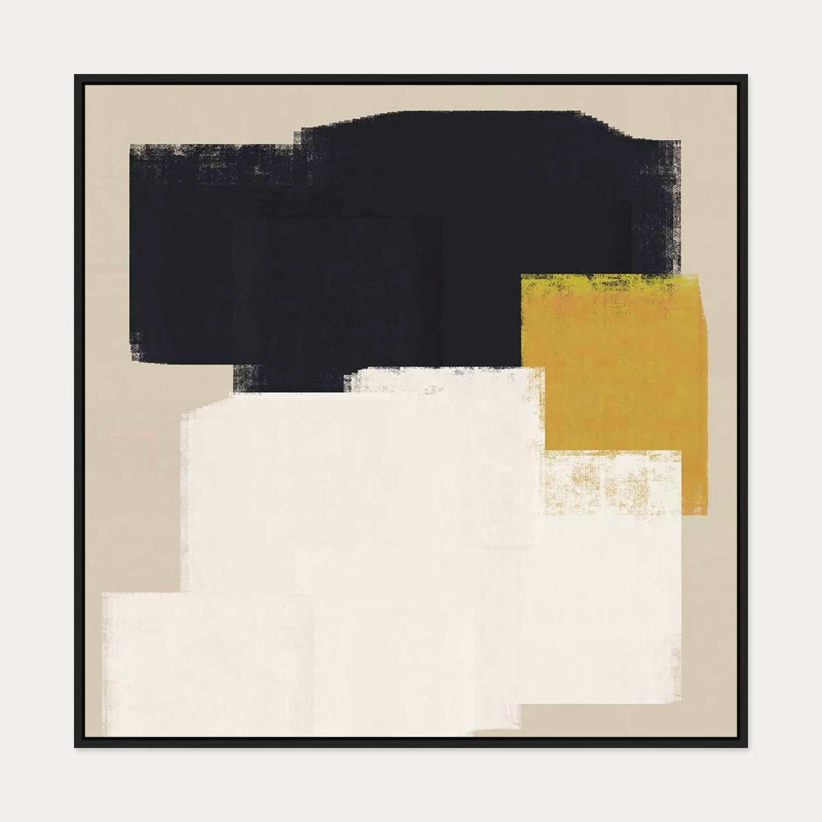 Dimensional Abstract I Canvas Art Print — 100 x 100 cm — Black Frame