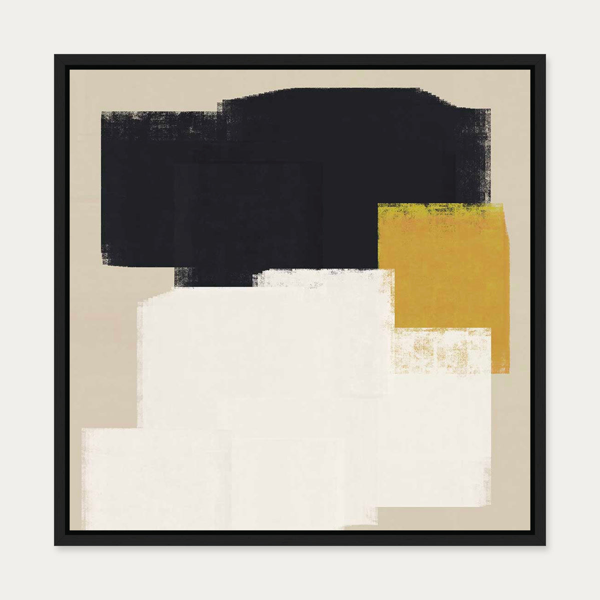 Dimensional Abstract I Canvas Art Print — 50 x 50 cm — Black Frame