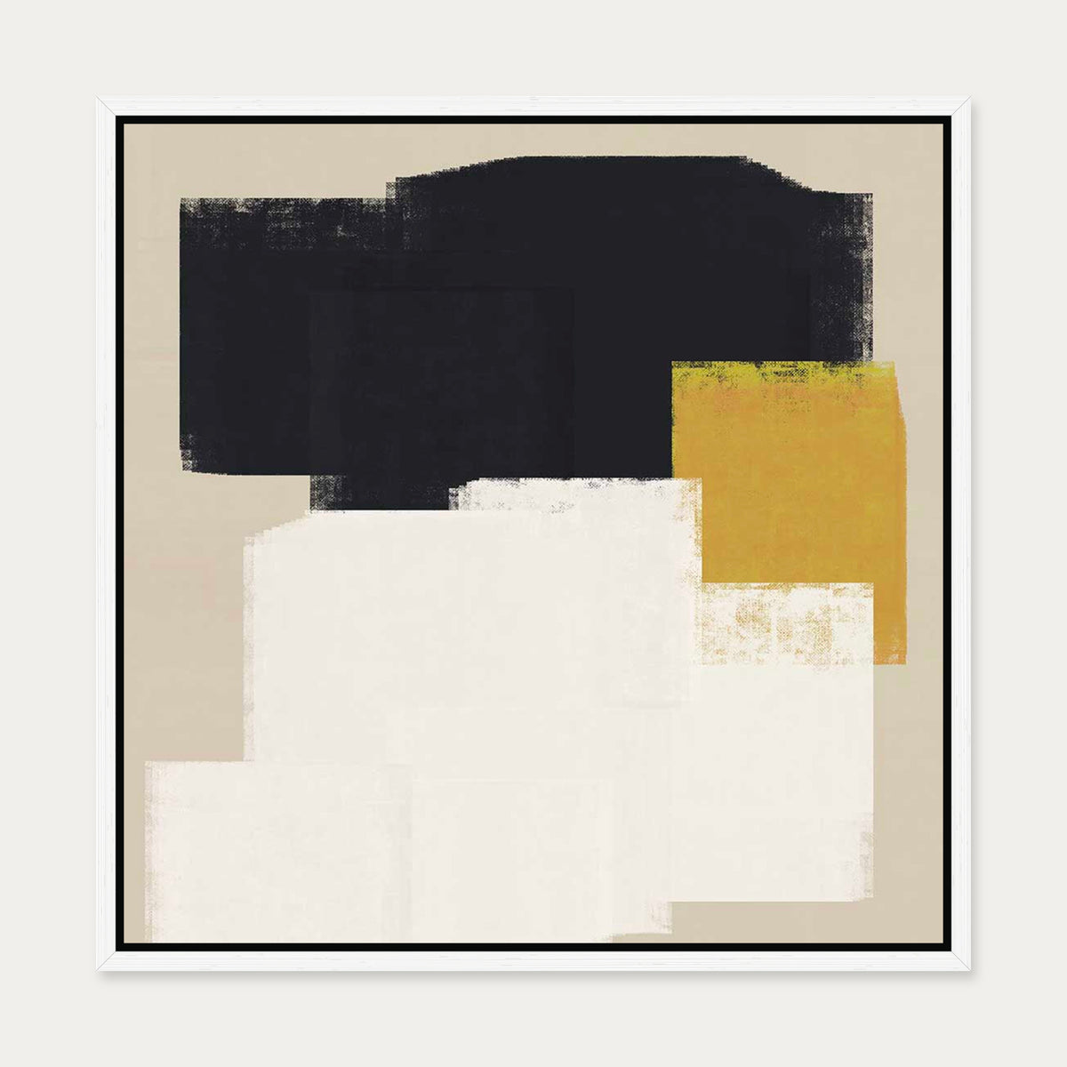 Dimensional Abstract I Canvas Art Print — 50 x 50 cm — White Frame