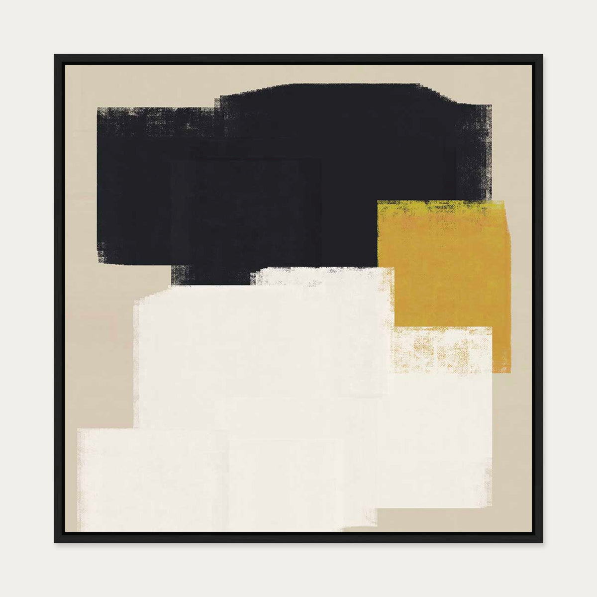 Dimensional Abstract I Canvas Art Print — 70 x 70 cm — Black Frame