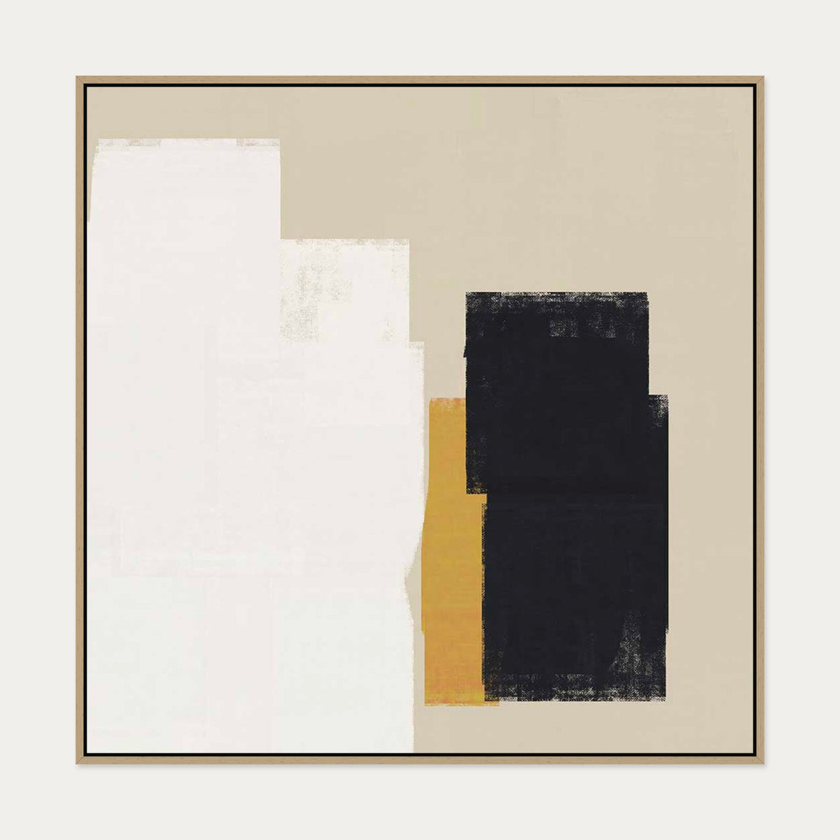 Dimensional Abstract II Canvas Art Print — 100 x 100 cm — Oak Frame
