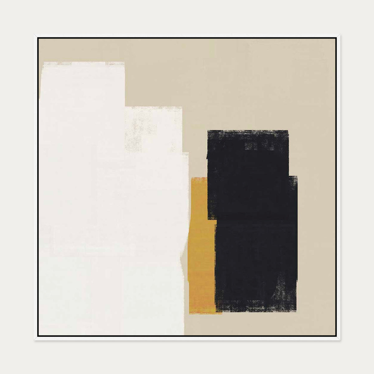 Dimensional Abstract II Canvas Art Print — 100 x 100 cm — White Frame