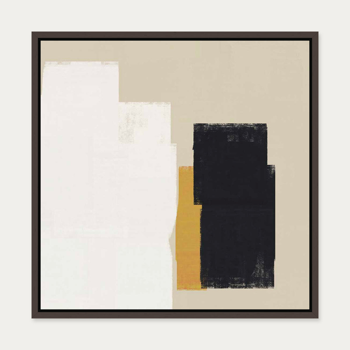 Dimensional Abstract II Canvas Art Print — 50 x 50 cm — Brown Frame