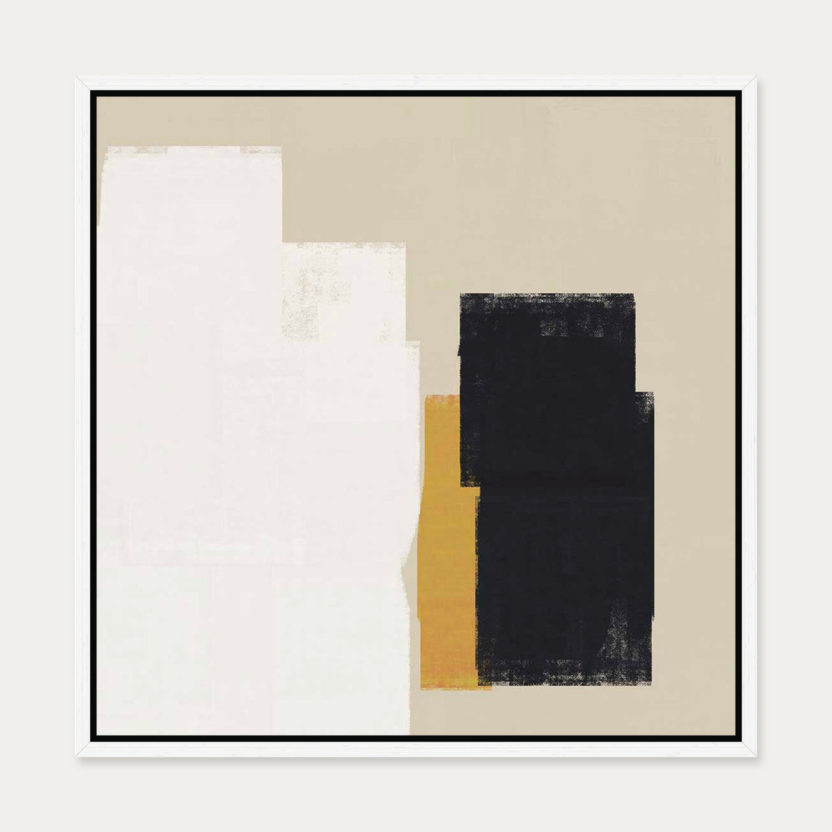 Dimensional Abstract II Canvas Art Print — 50 x 50 cm — White Frame