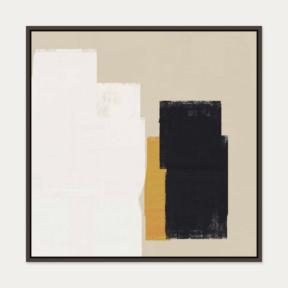 Dimensional Abstract II Canvas Art Print — 70 x 70 cm — Brown Frame