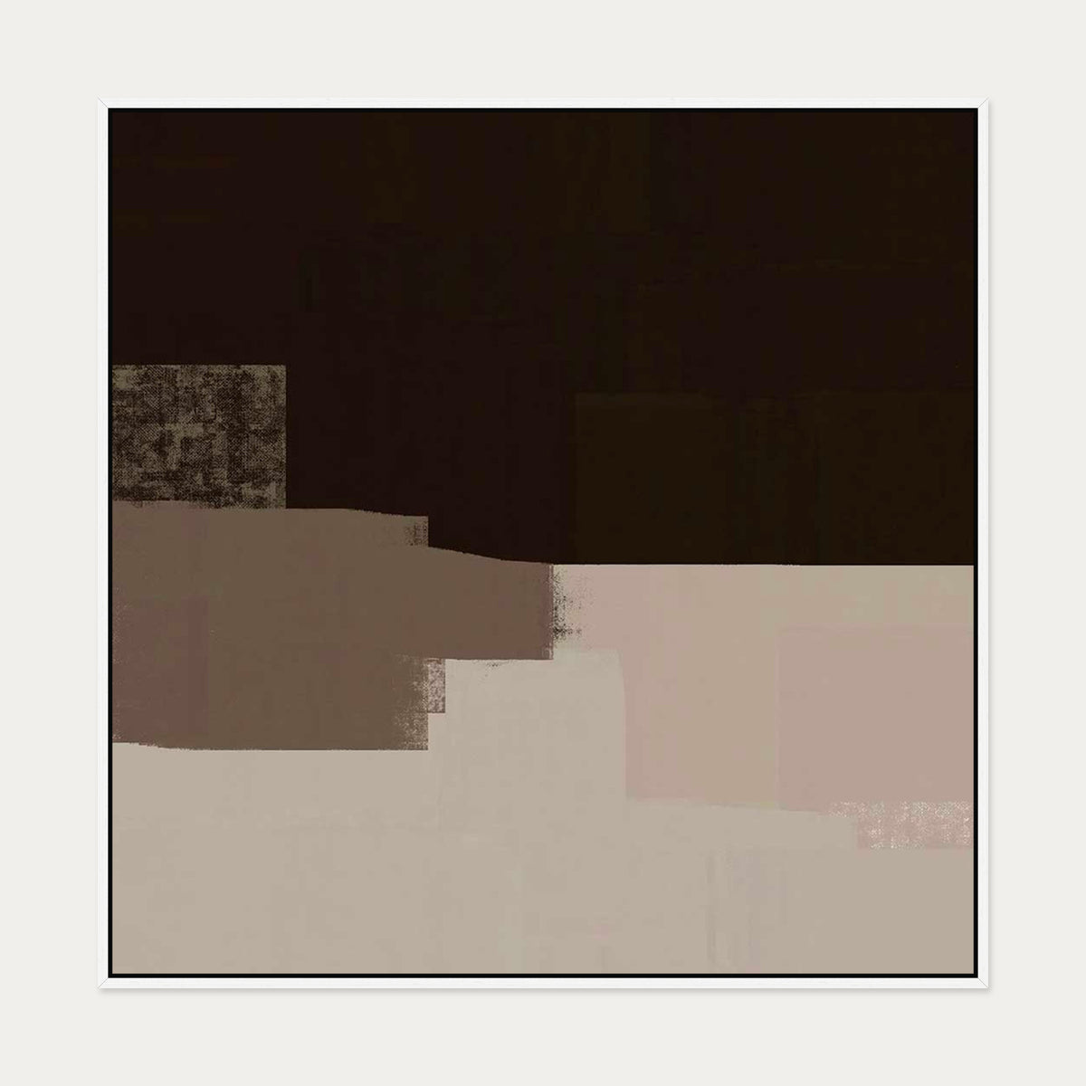 Dimensional Abstract III Canvas Art Print — 100 x 100 cm — White Frame