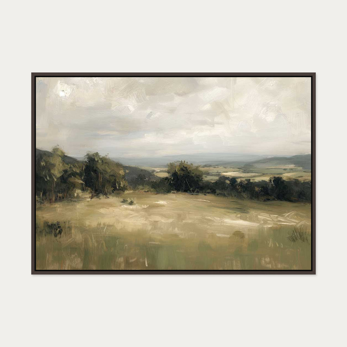 Distant Horizons Canvas Art — 70 x 100 cm — Brown Frame