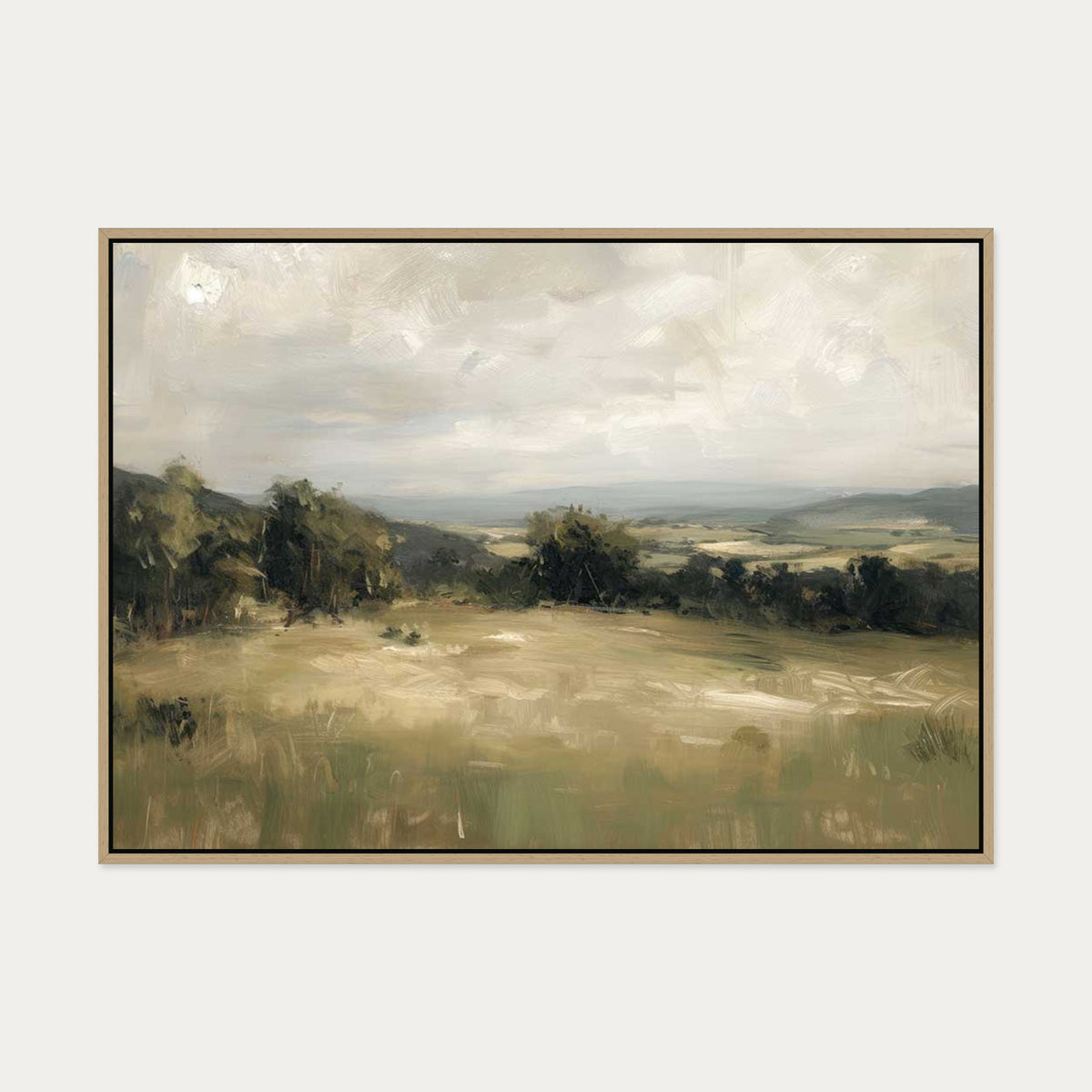 Distant Horizons Canvas Art — 70 x 100 cm — Oak Frame