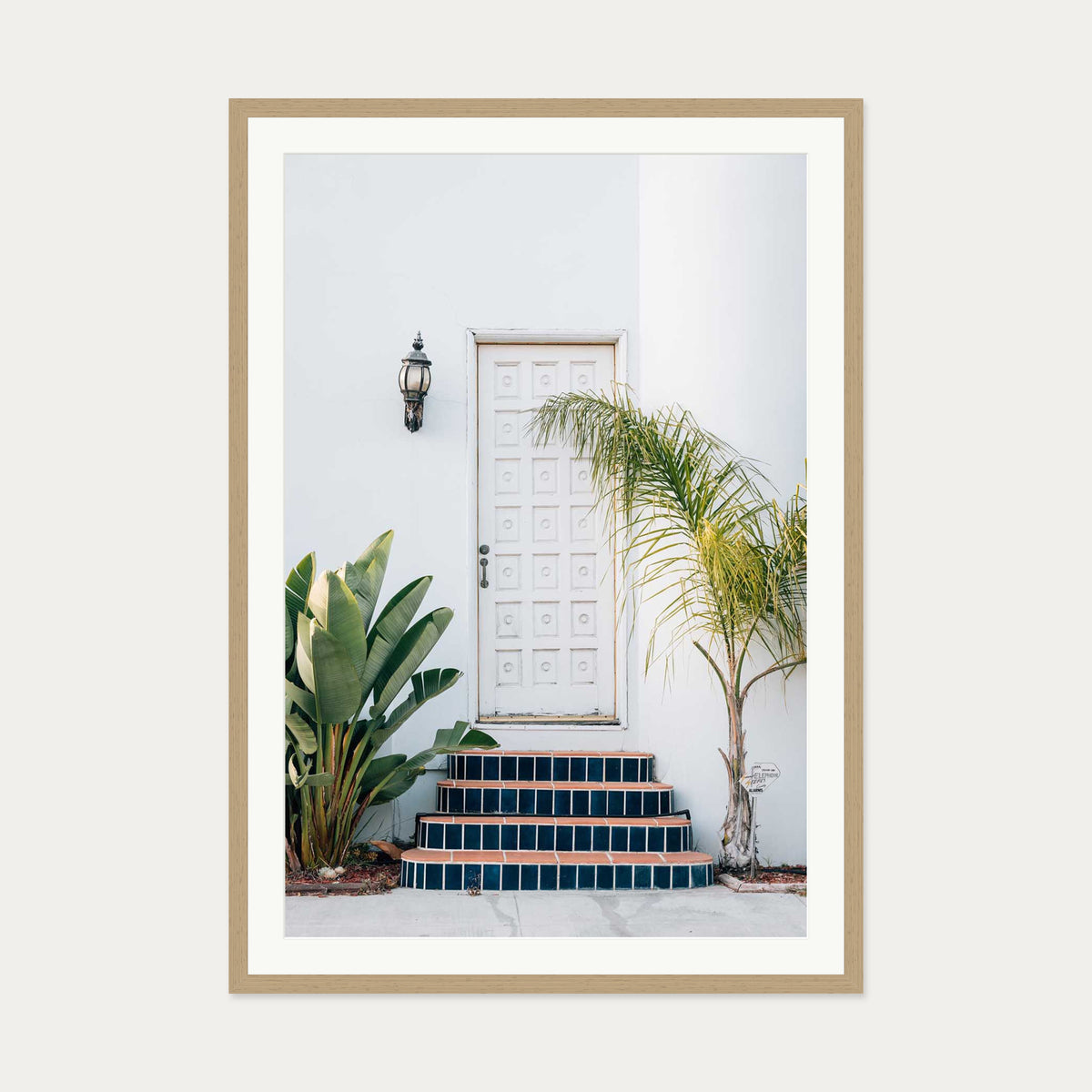 Door Tales II Art Print — 70 x 100 cm — Oak Frame