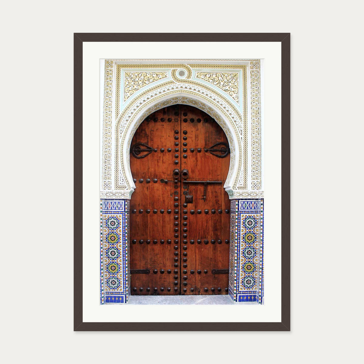 Door To Marrakech Poster — 50 x 70 cm — Brown Frame