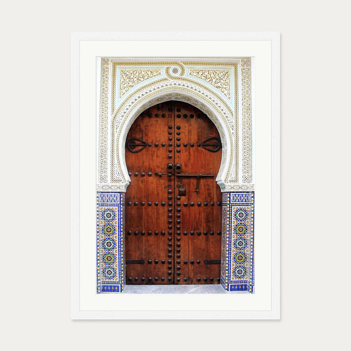 Door To Marrakech Poster — 50 x 70 cm — White Frame