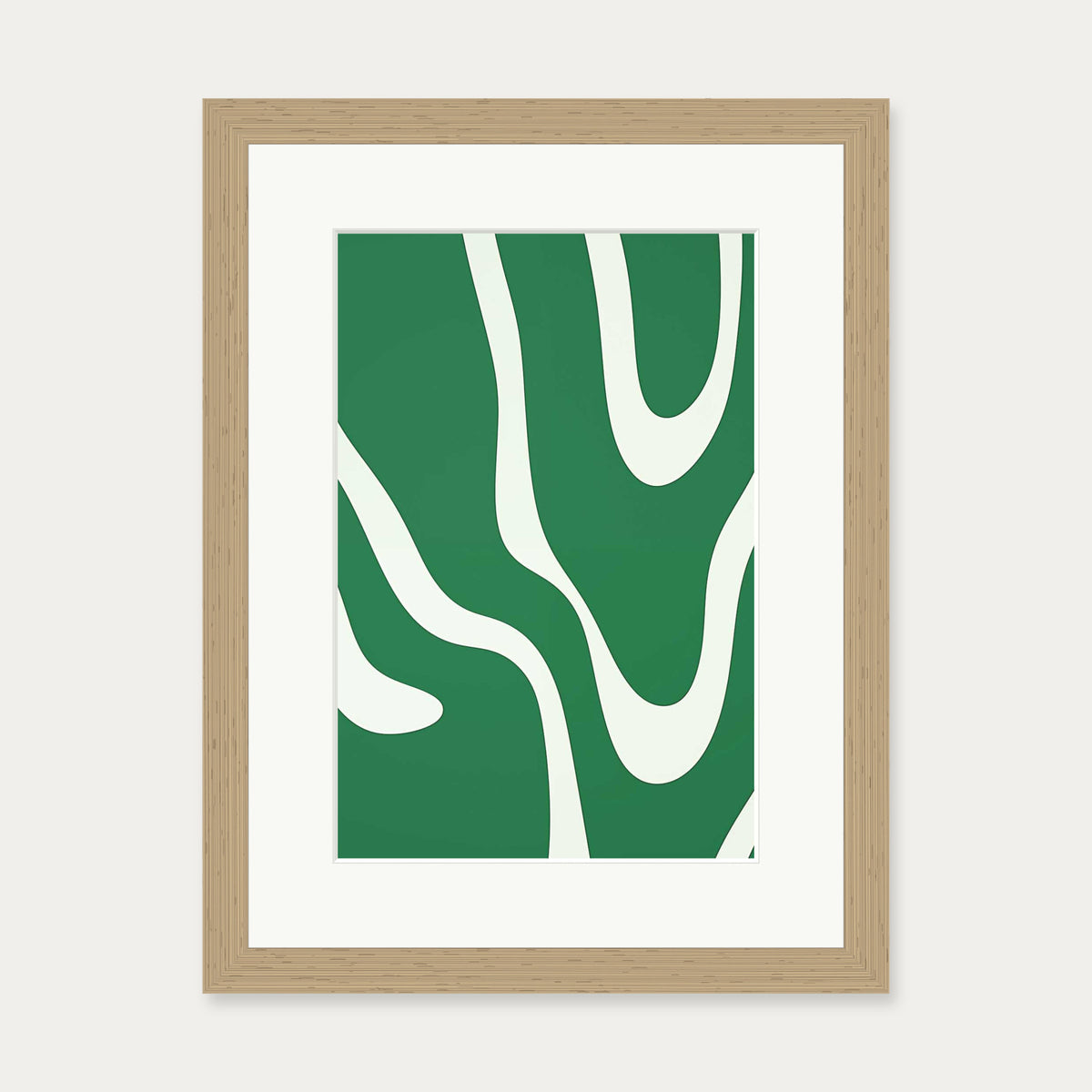 Dreamy Green Art Print — 30 x 40 cm — Oak Frame