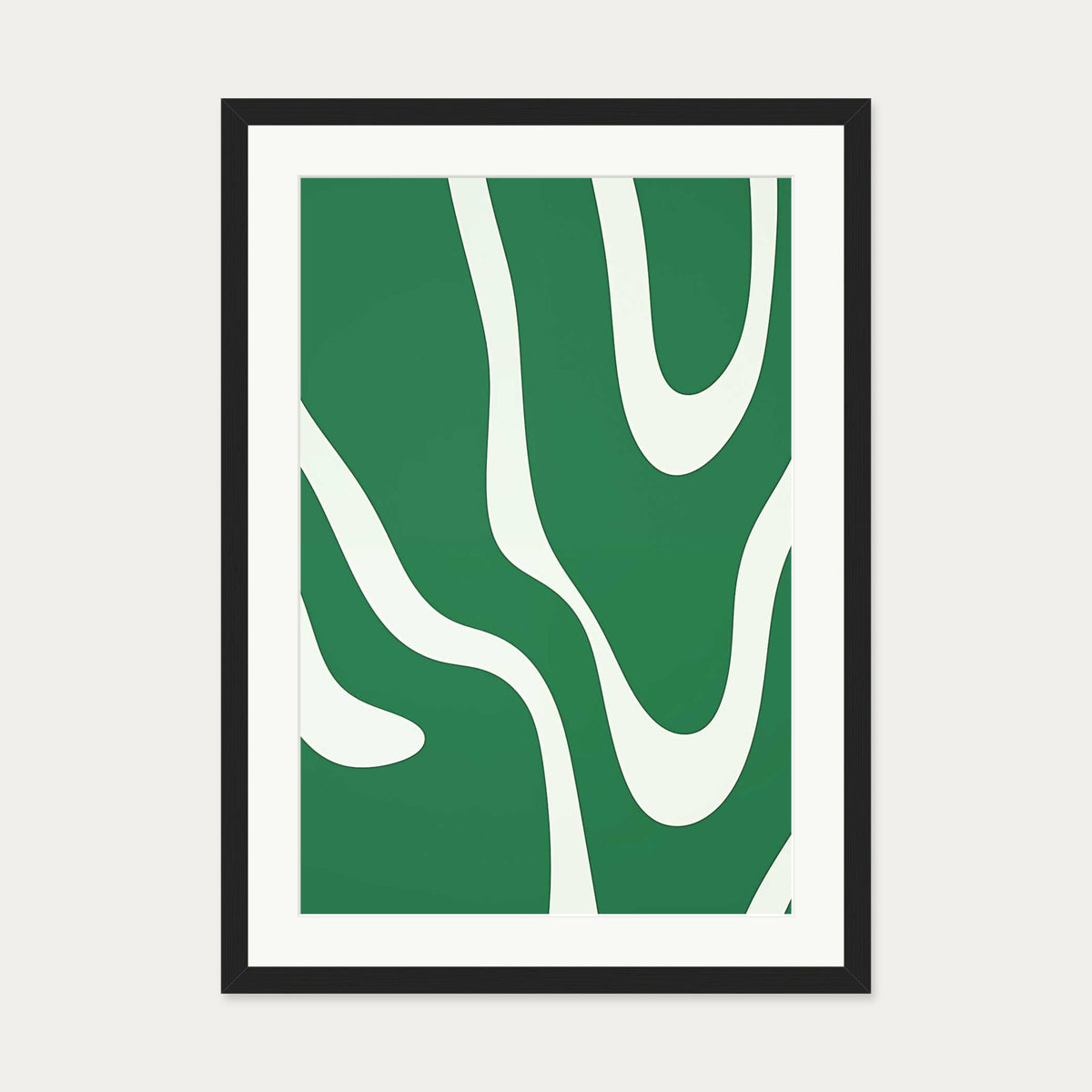 Dreamy Green Art Print — 50 x 70 cm — Black Frame