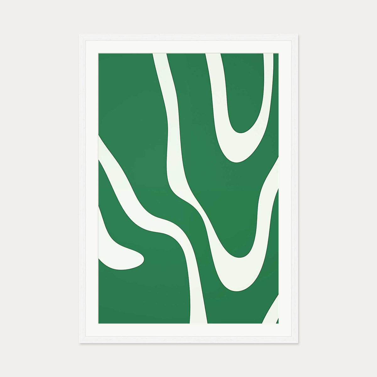 Dreamy Green Art Print — 70 x 100 cm — White Frame