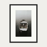 Drifting Boat Wall Art Print — 50 x 70 cm — Black Frame