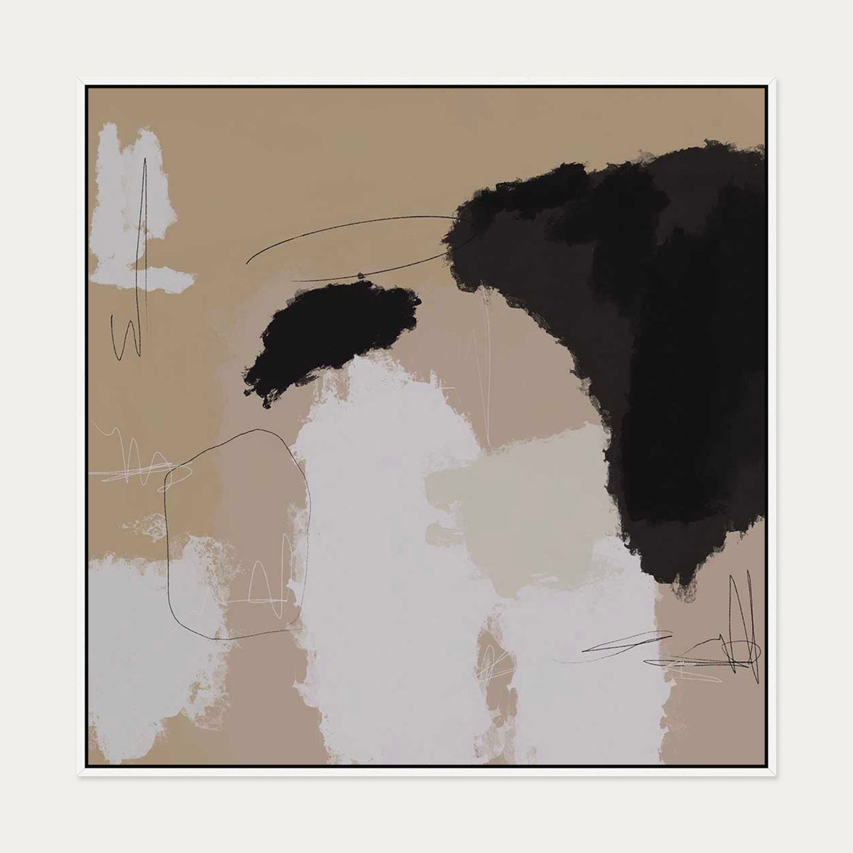 Drifting Canvas Art — 100 x 100 cm — White Frame