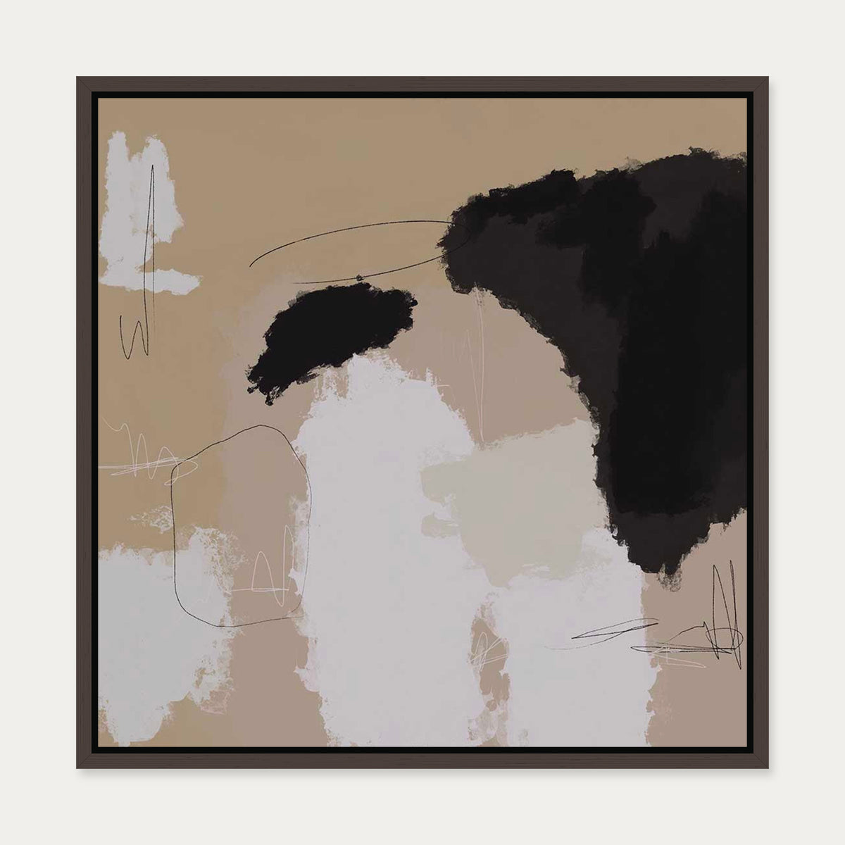 Drifting Canvas Art — 50 x 50 cm — Brown Frame