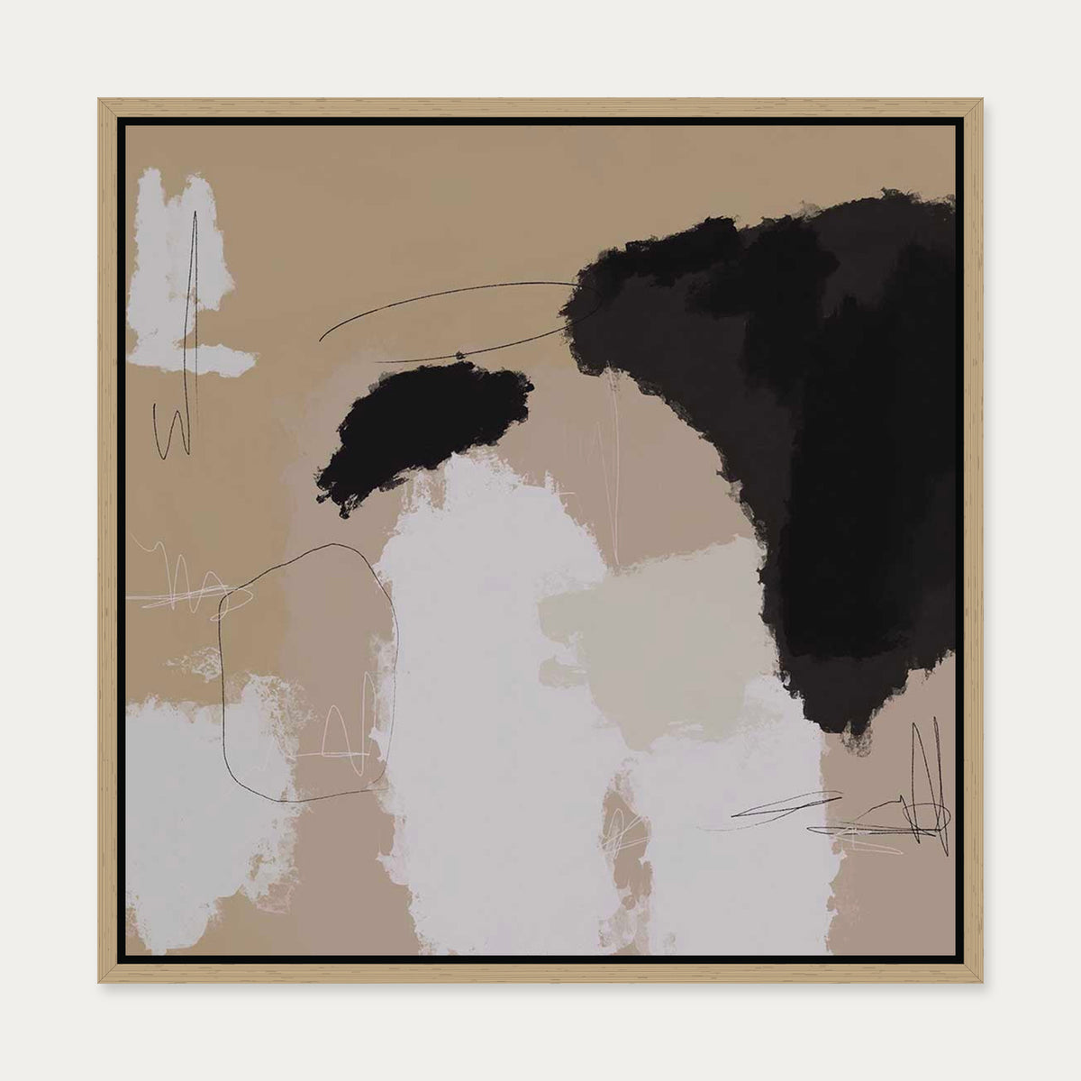 Drifting Canvas Art — 50 x 50 cm — Oak Frame