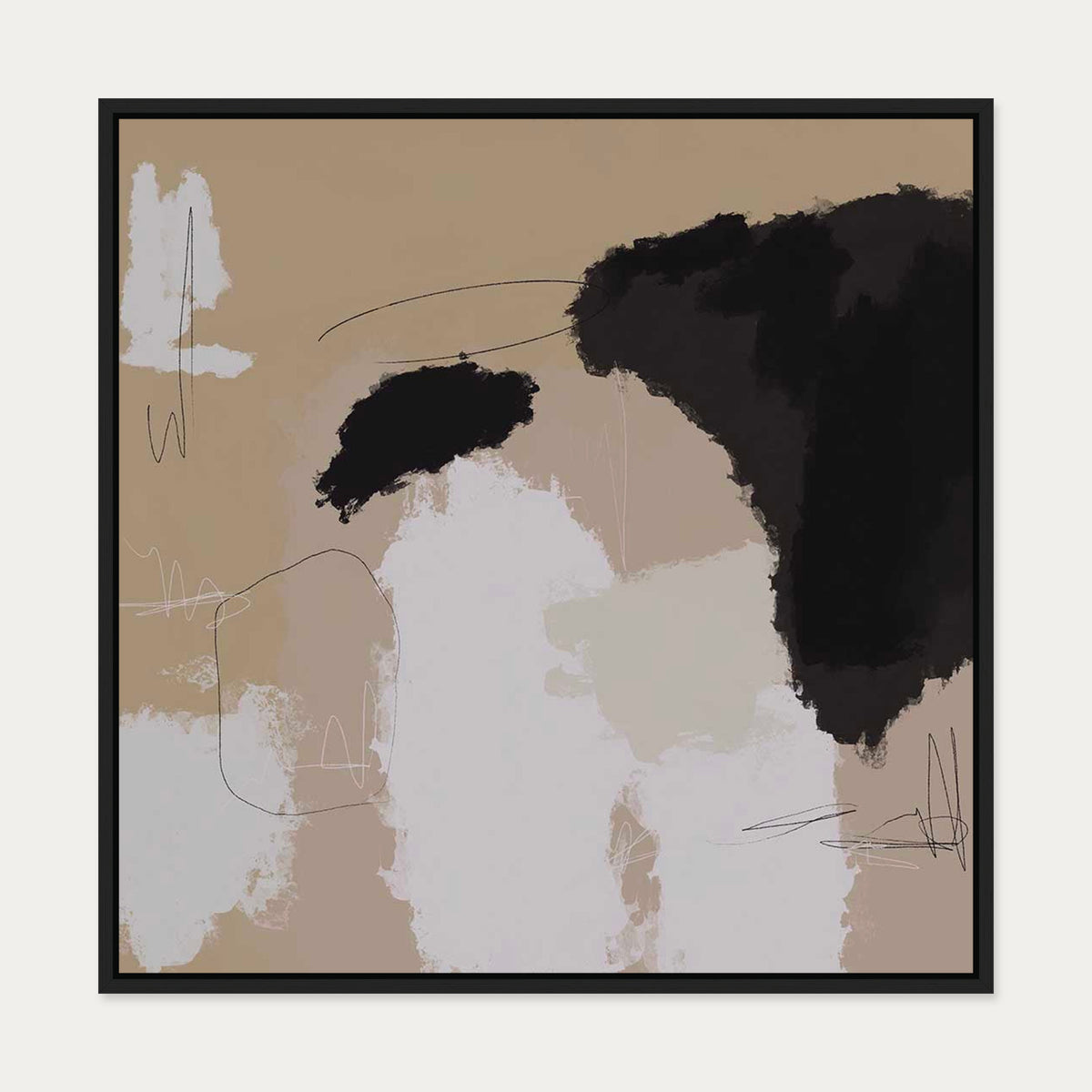 Drifting Canvas Art — 70 x 70 cm — Black Frame