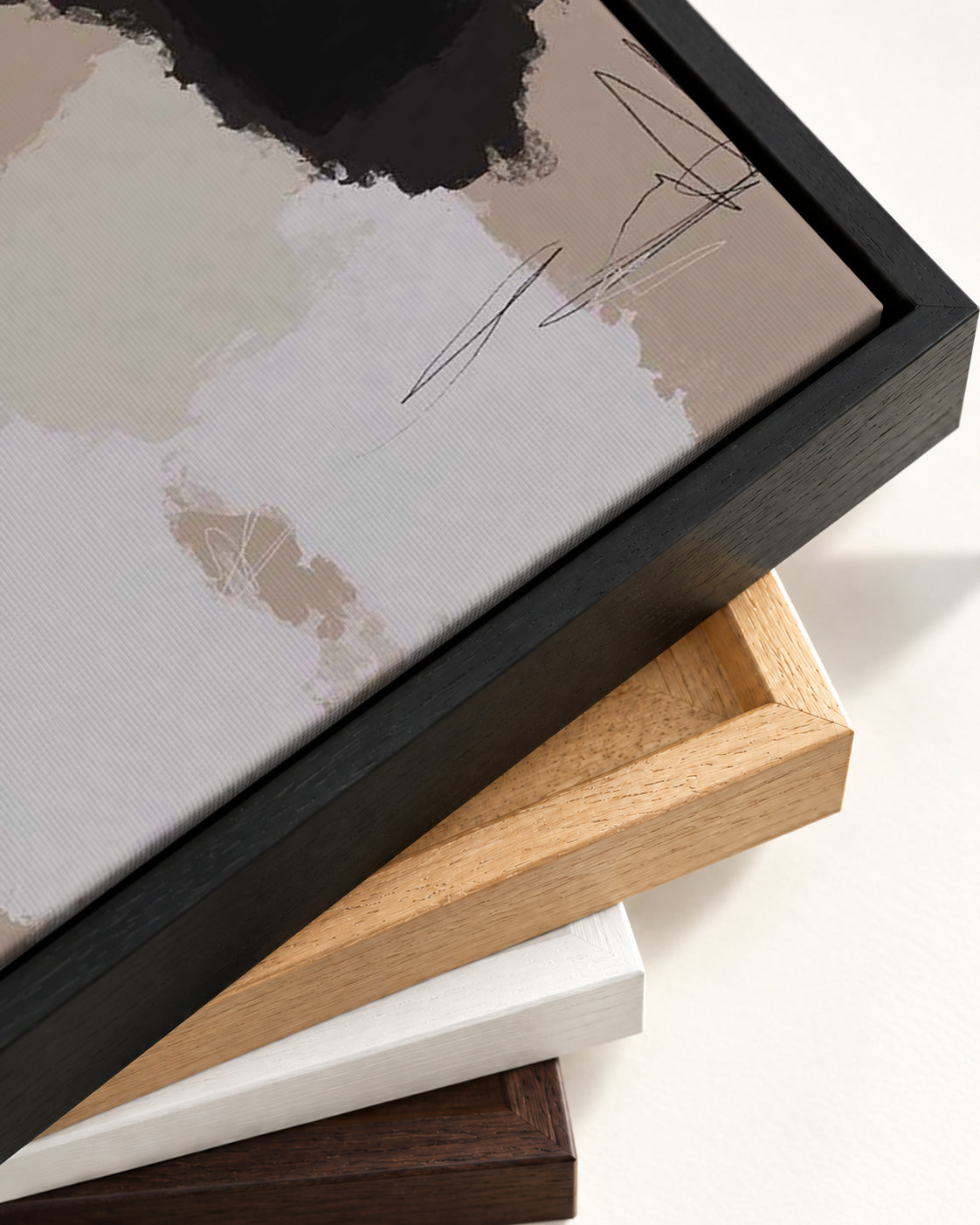 Drifting Canvas Art — framed canvas corner and wrapped canvas detail