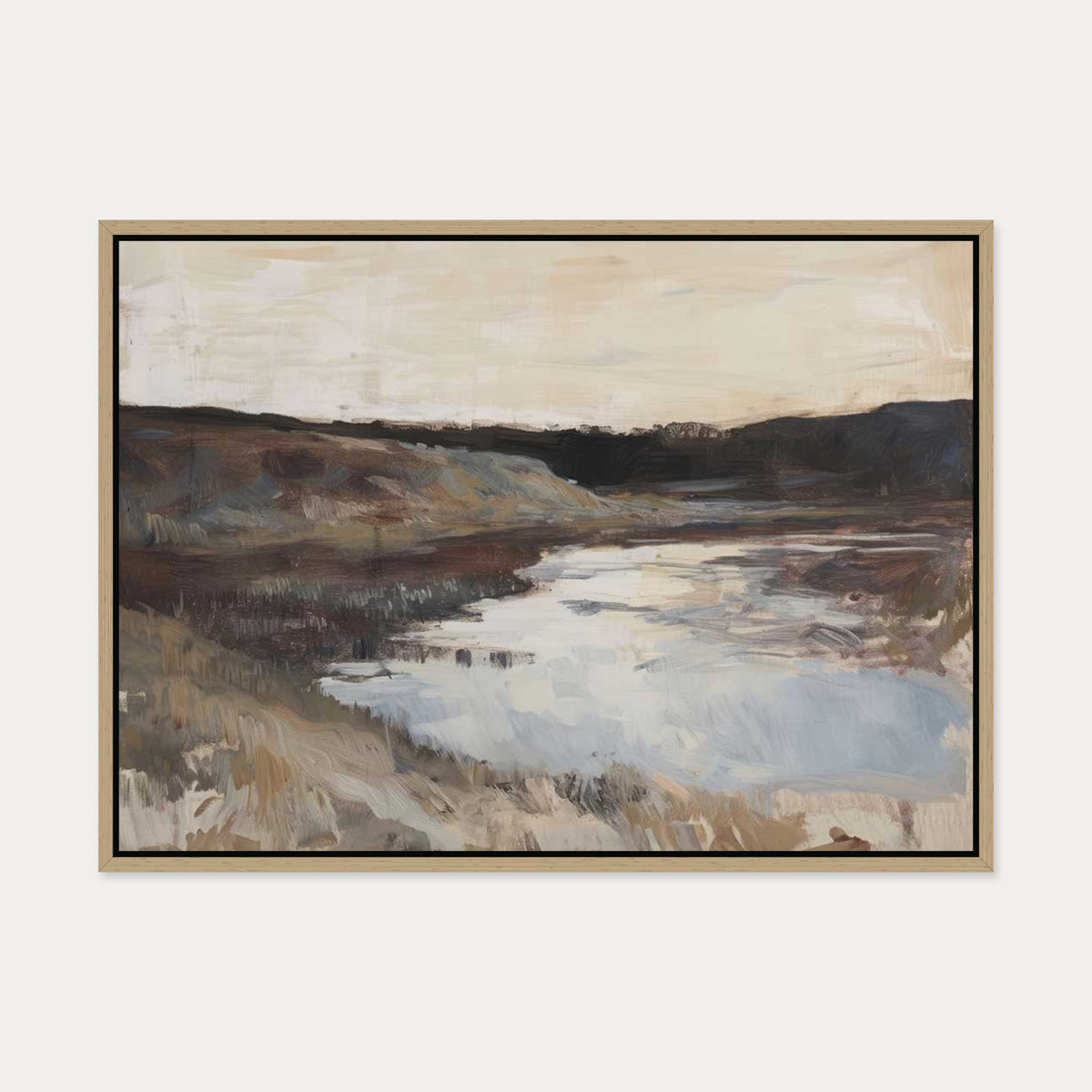 Dusk Seascape Canvas Art — 50 x 70 cm — Oak Frame