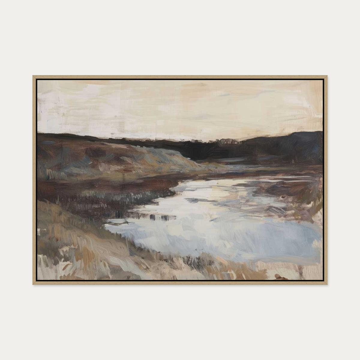 Dusk Seascape Canvas Art — 70 x 100 cm — Oak Frame
