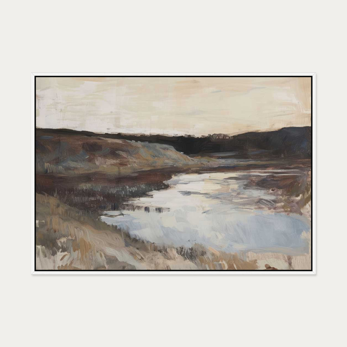 Dusk Seascape Canvas Art — 70 x 100 cm — White Frame