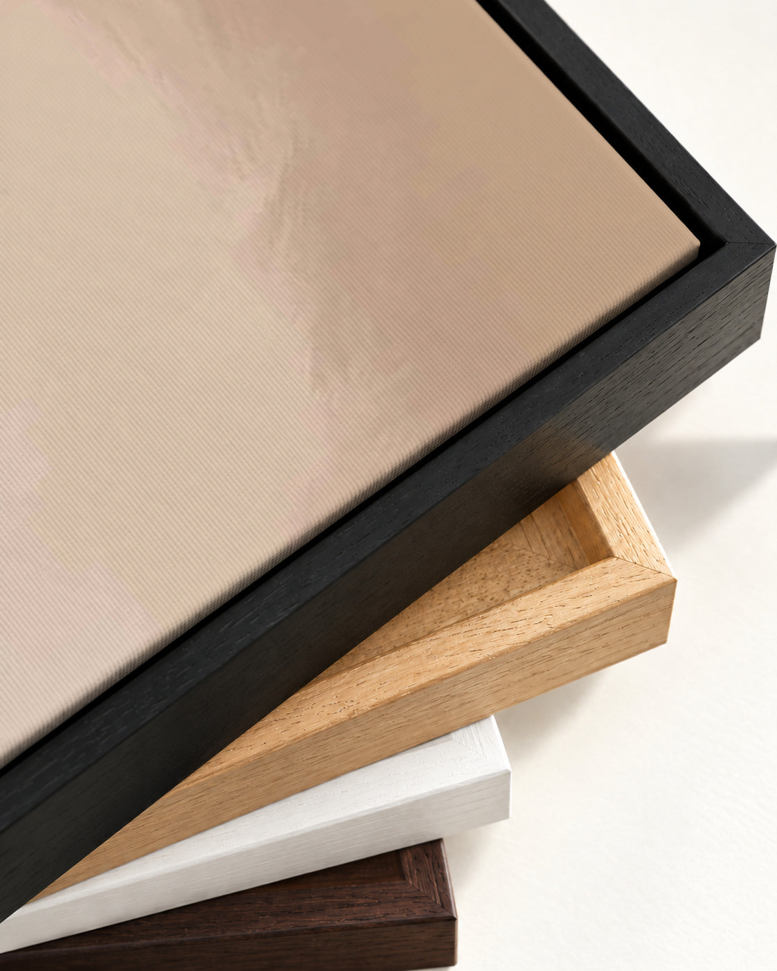 Dusty Pink Illusions Canvas Art — framed canvas corner and wrapped canvas detail