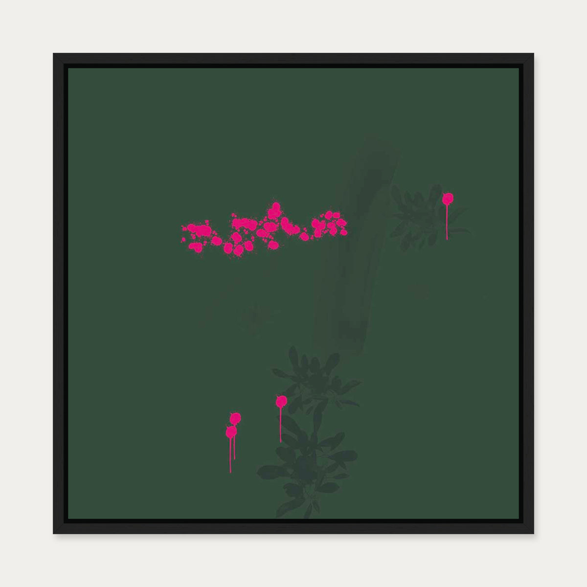 Earthy Strokes Canvas Art — 50 x 50 cm — Black Frame