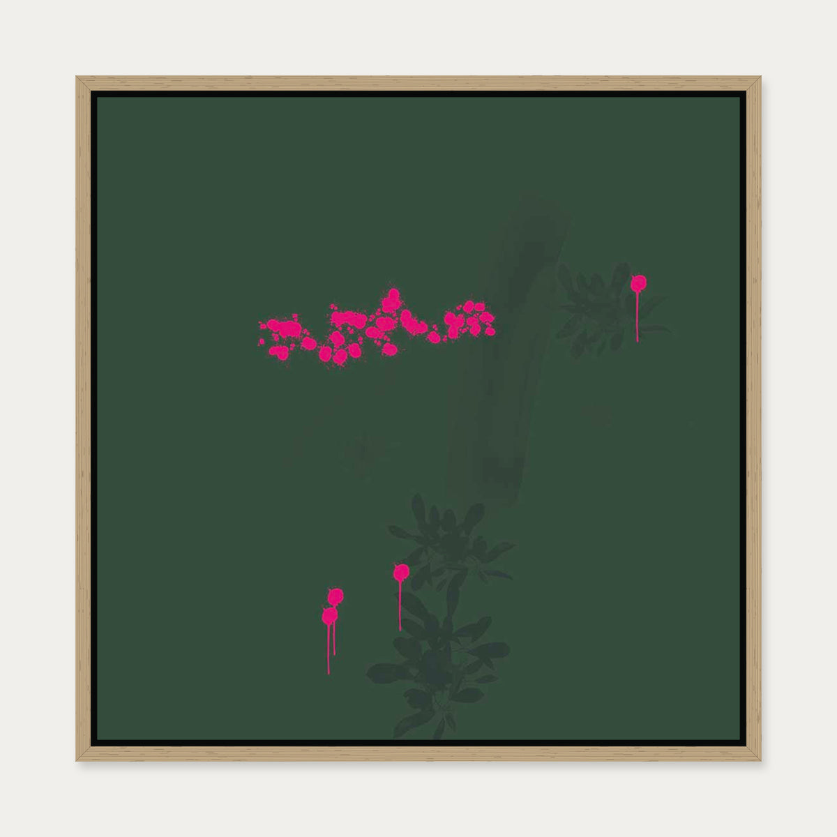 Earthy Strokes Canvas Art — 50 x 50 cm — Oak Frame