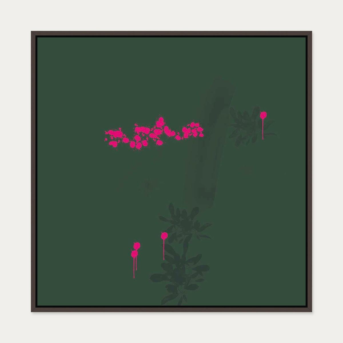 Earthy Strokes Canvas Art — 70 x 70 cm — Brown Frame