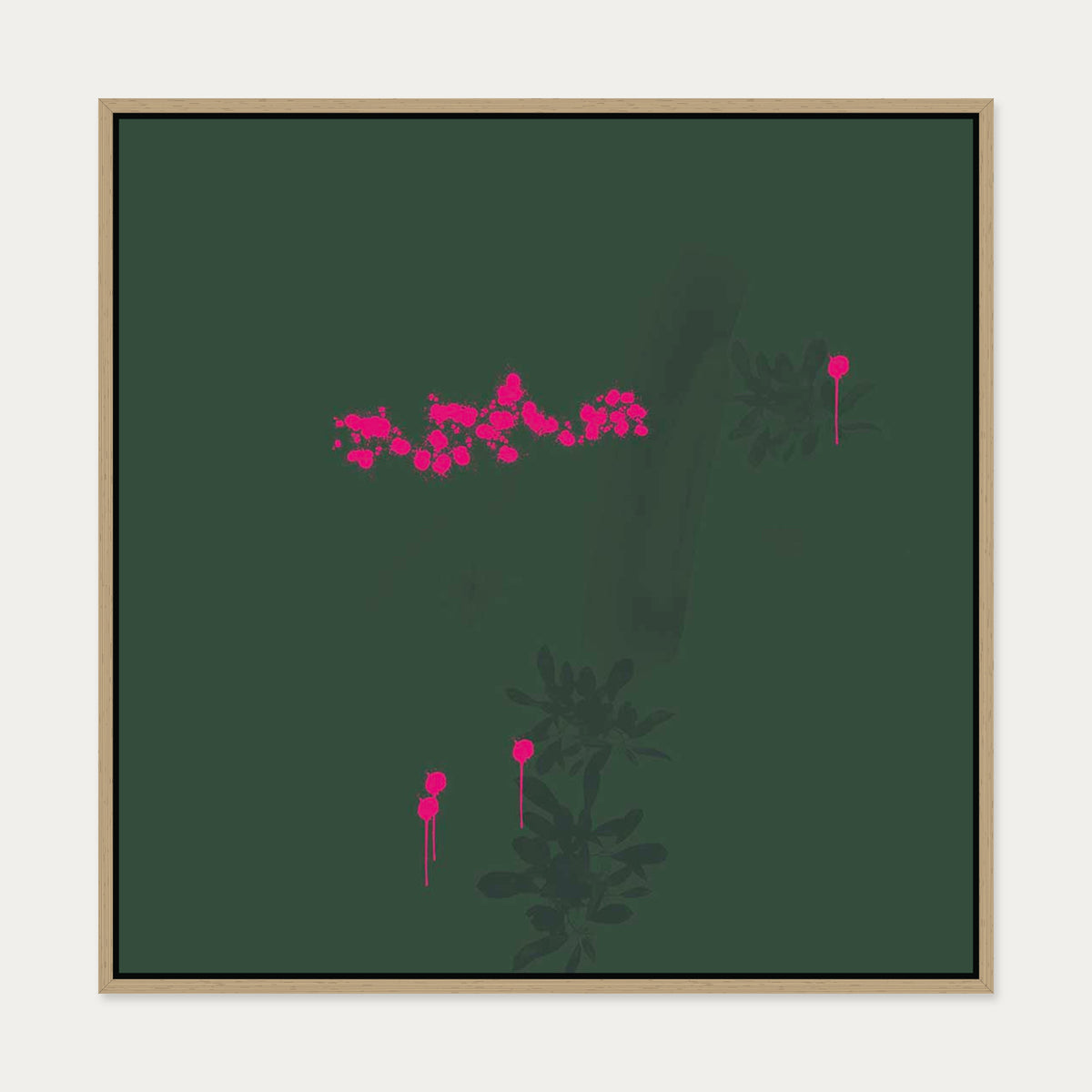Earthy Strokes Canvas Art — 70 x 70 cm — Oak Frame