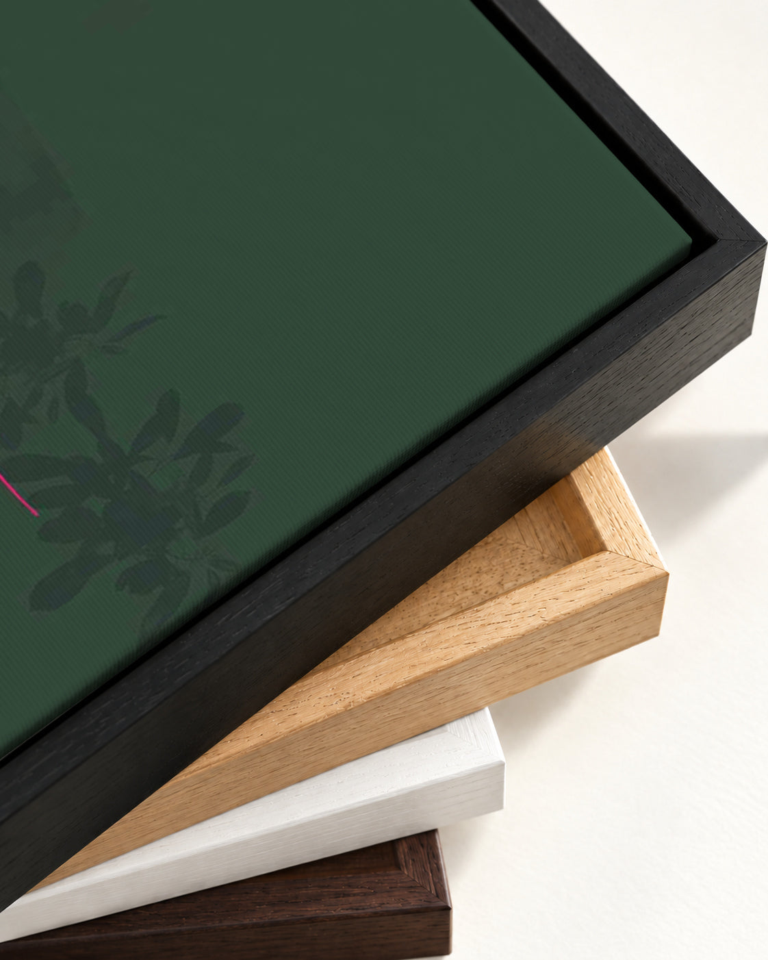 Earthy Strokes Canvas Art — framed canvas corner and wrapped canvas detail