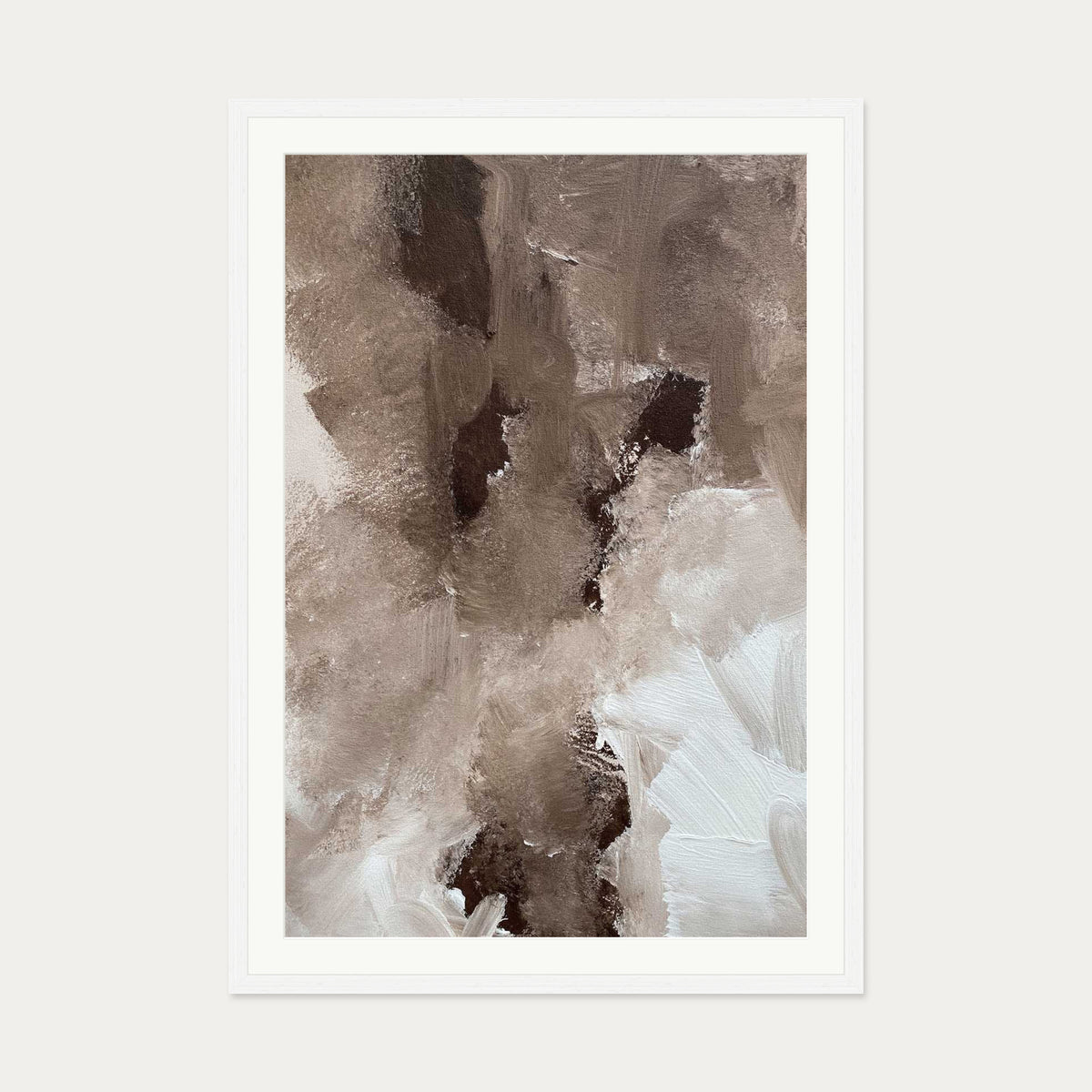 Earthy Textures Art Print — 70 x 100 cm — White Frame