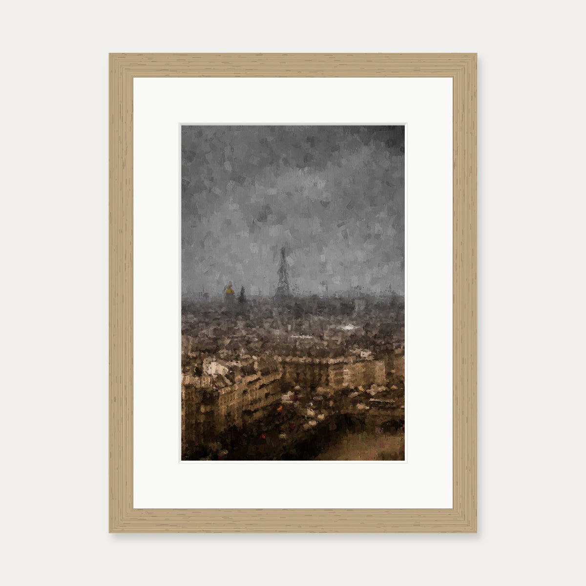 Eiffel Tower, Paris Oil Painting Art Print — 30 x 40 cm — Oak Frame