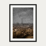 Eiffel Tower, Paris Oil Painting Art Print — 50 x 70 cm — Black Frame