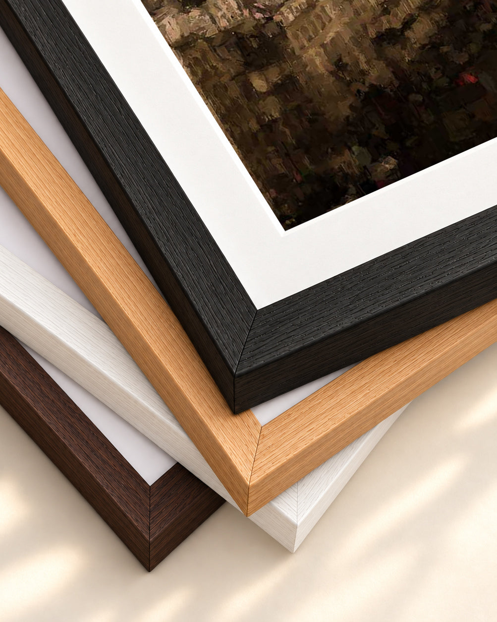 Eiffel Tower, Paris Oil Painting Art Print — framed print corner with 5 cm mount and bevel