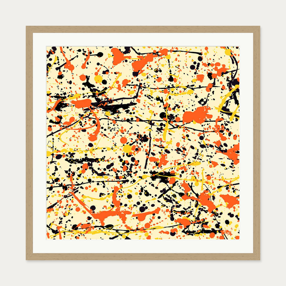 Emotions Framed Art Print — 70 x 70 cm — Oak Frame