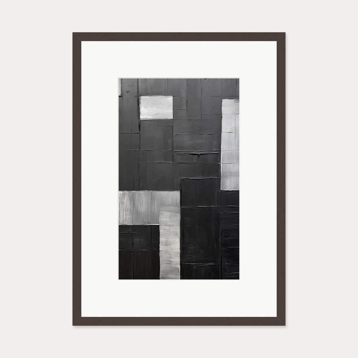 Enigma Abstract III Art Print — 50 x 70 cm — Brown Frame