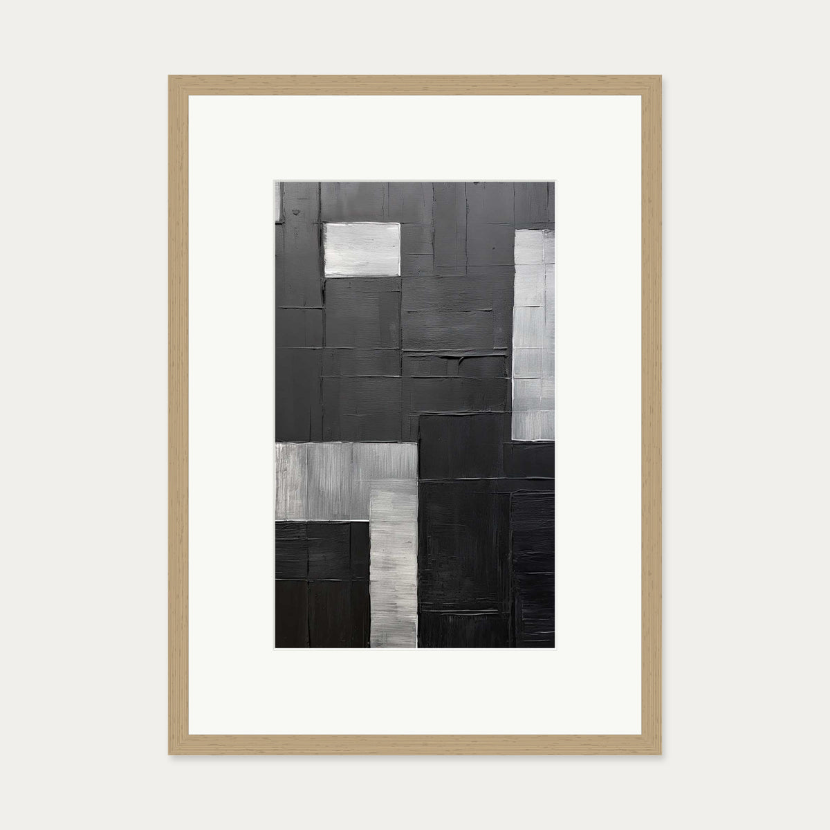 Enigma Abstract III Art Print — 50 x 70 cm — Oak Frame