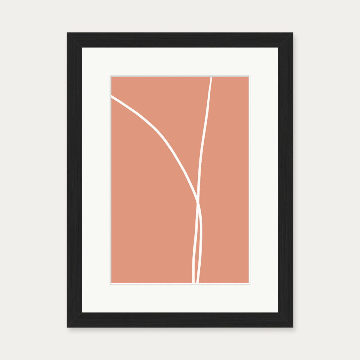Entwined In Peach Art Print — 30 x 40 cm — Black Frame