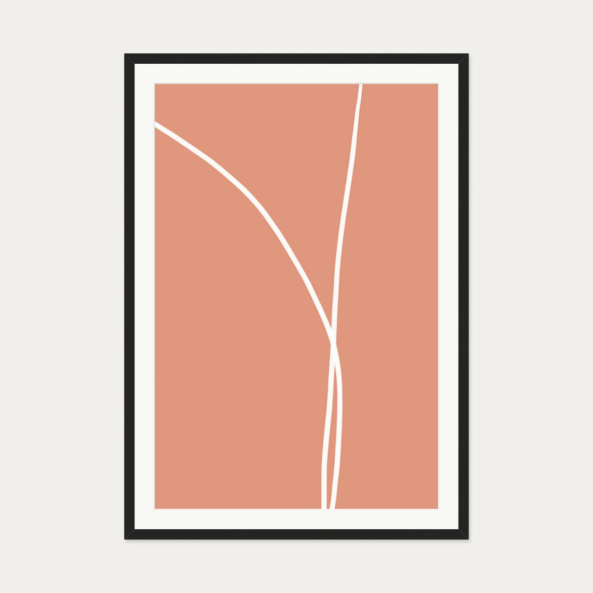 Entwined In Peach Art Print — 70 x 100 cm — Black Frame