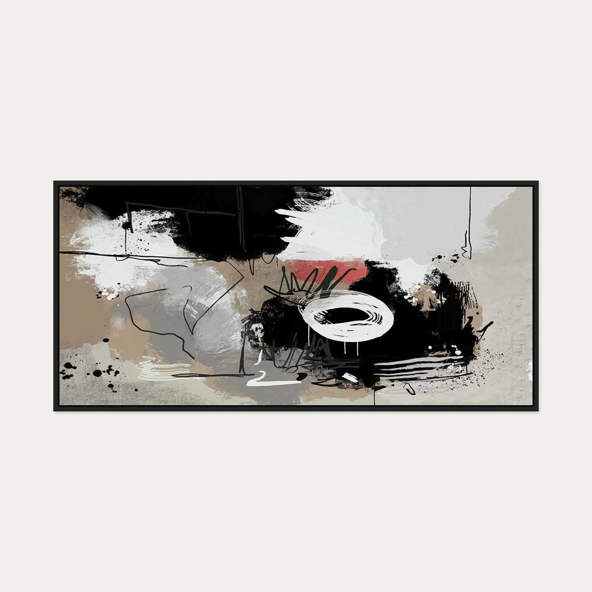Expression I Canvas Art — 130 x 60 cm — Black Frame