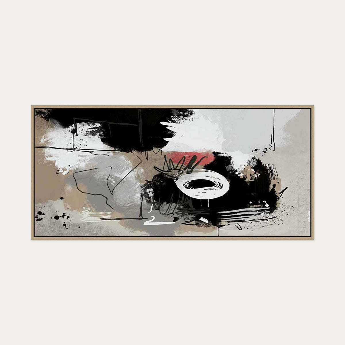 Expression I Canvas Art — 130 x 60 cm — Oak Frame