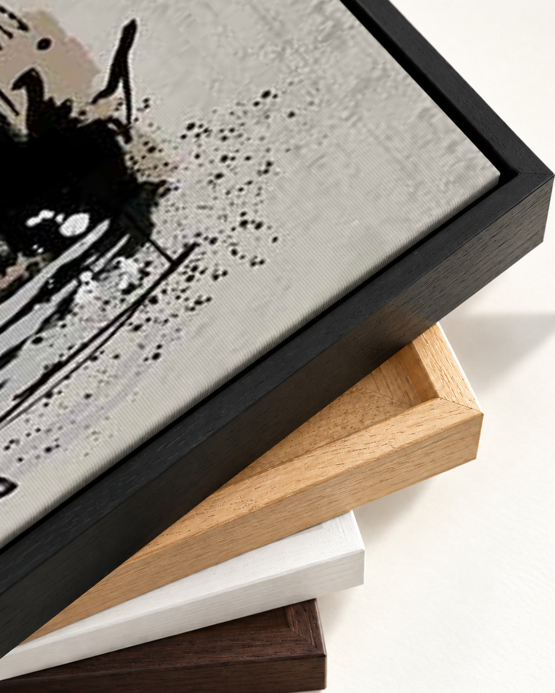 Expression I Canvas Art — framed canvas corner and wrapped canvas detail